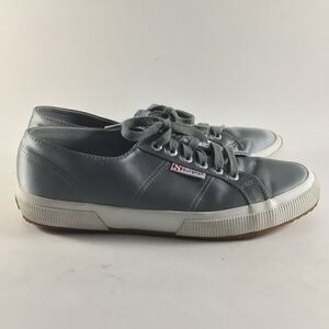Superga 2750 womens shoes lace up sneakers satin gray size 9.5 S00CY40